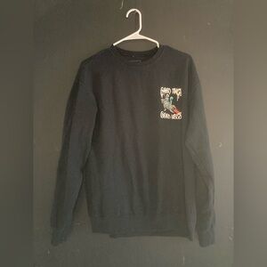 Men's Black Graphic Crewneck Sweater